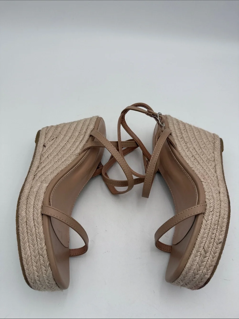 Berness Wedge Sandals in Taupe Nude women 10 espadrilles vacation boho casual